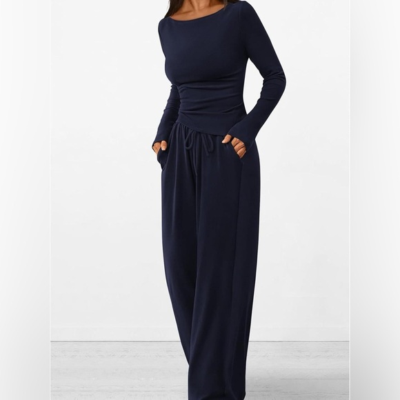 Long Sleeve Top and Wide Leg Pants Set - Picture 11 of 16